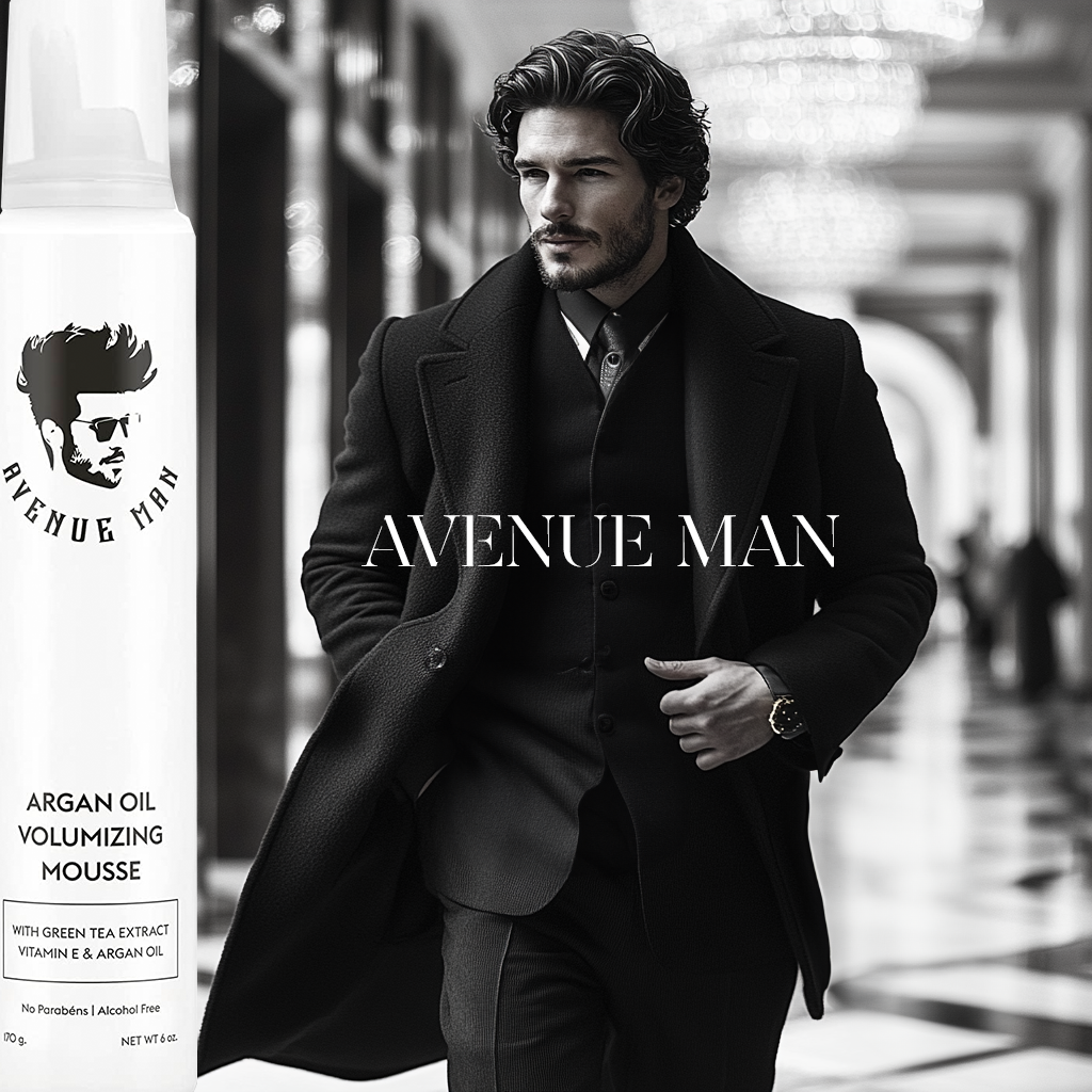 Avenue Man Argan Oil Volumizing Mousse for Full, Textured Hair