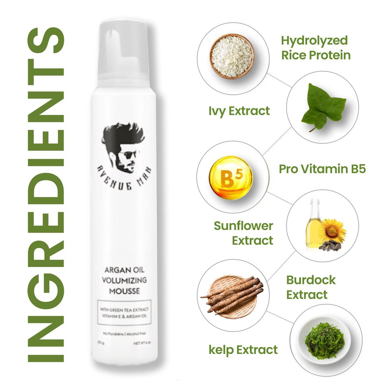 Avenue Man Argan Oil Volumizing Mousse - Avenue Man Hair Products