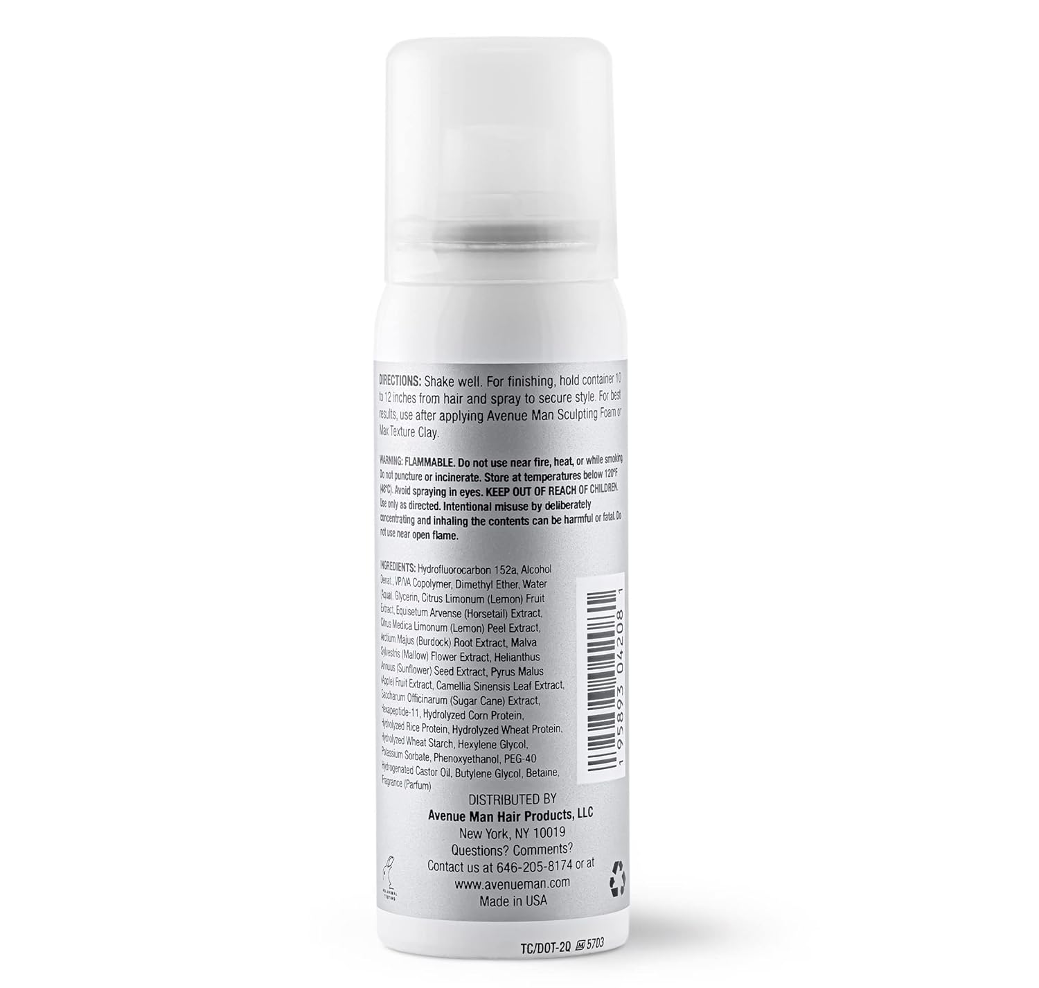 Extreme Hold Hair Spray For Men - Travel Size - Avenue Man Hair Products