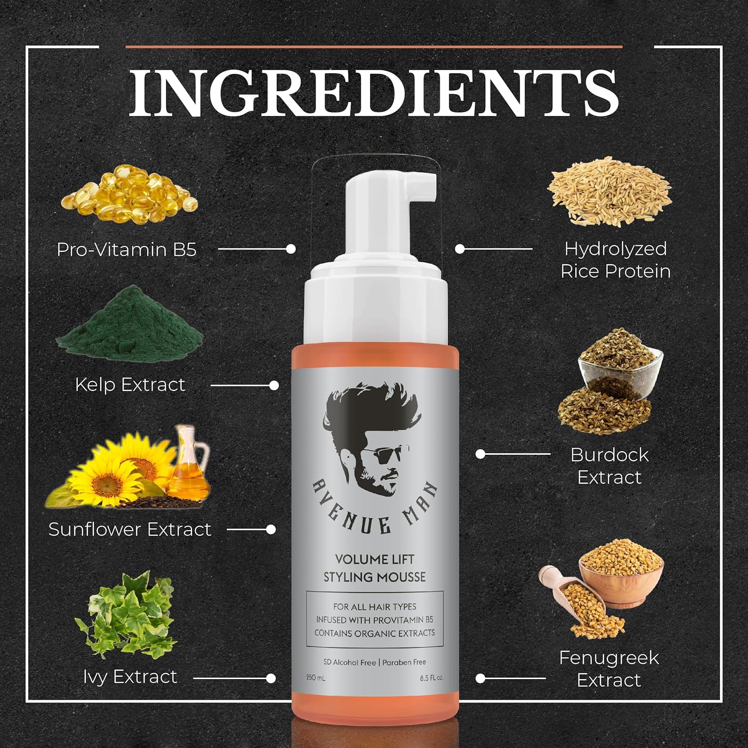 Avenue Man Volume Lift Styling Mousse - Avenue Man Hair Products