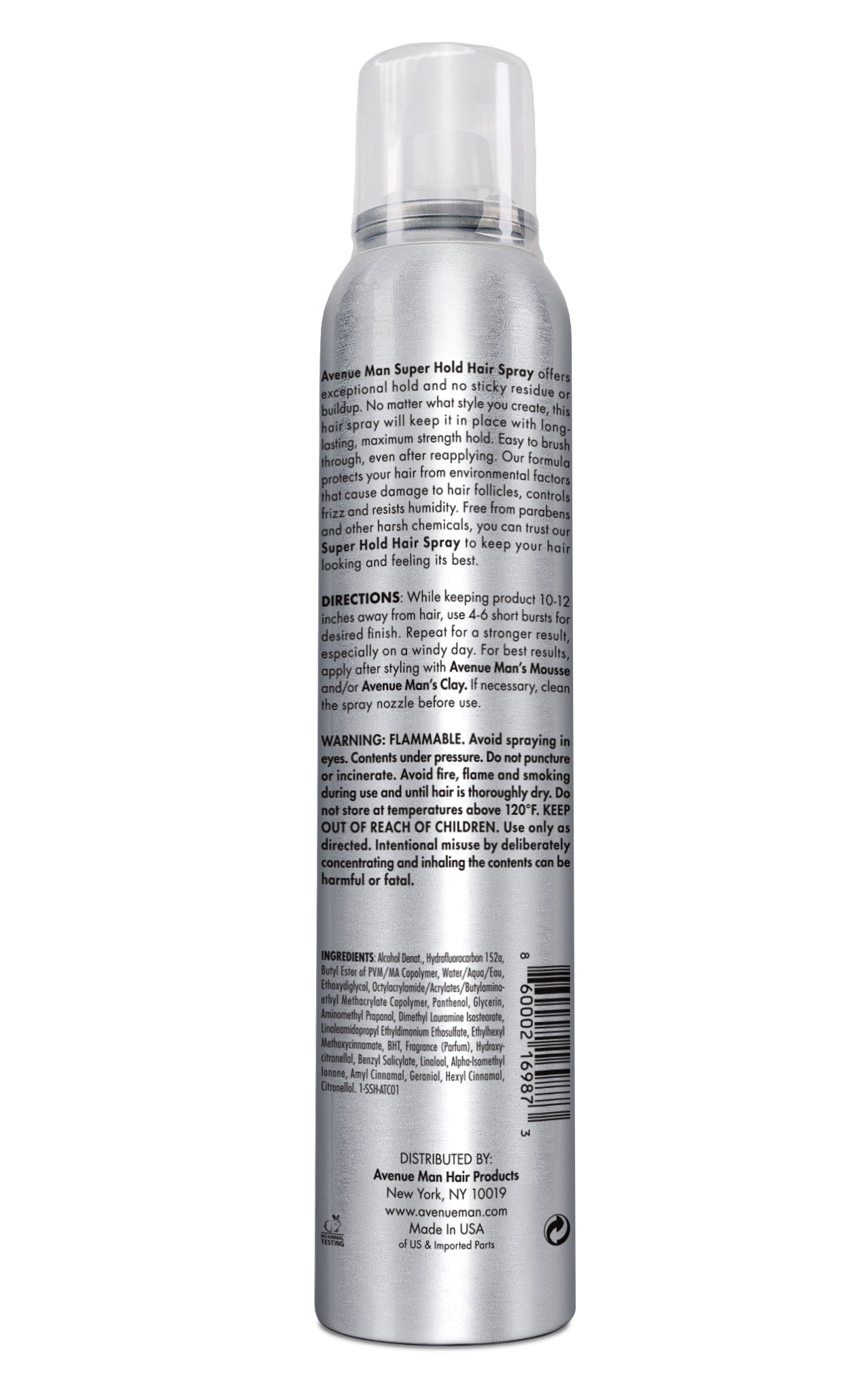 Avenue Man Super Hold Hair Spray - Avenue Man Hair Products