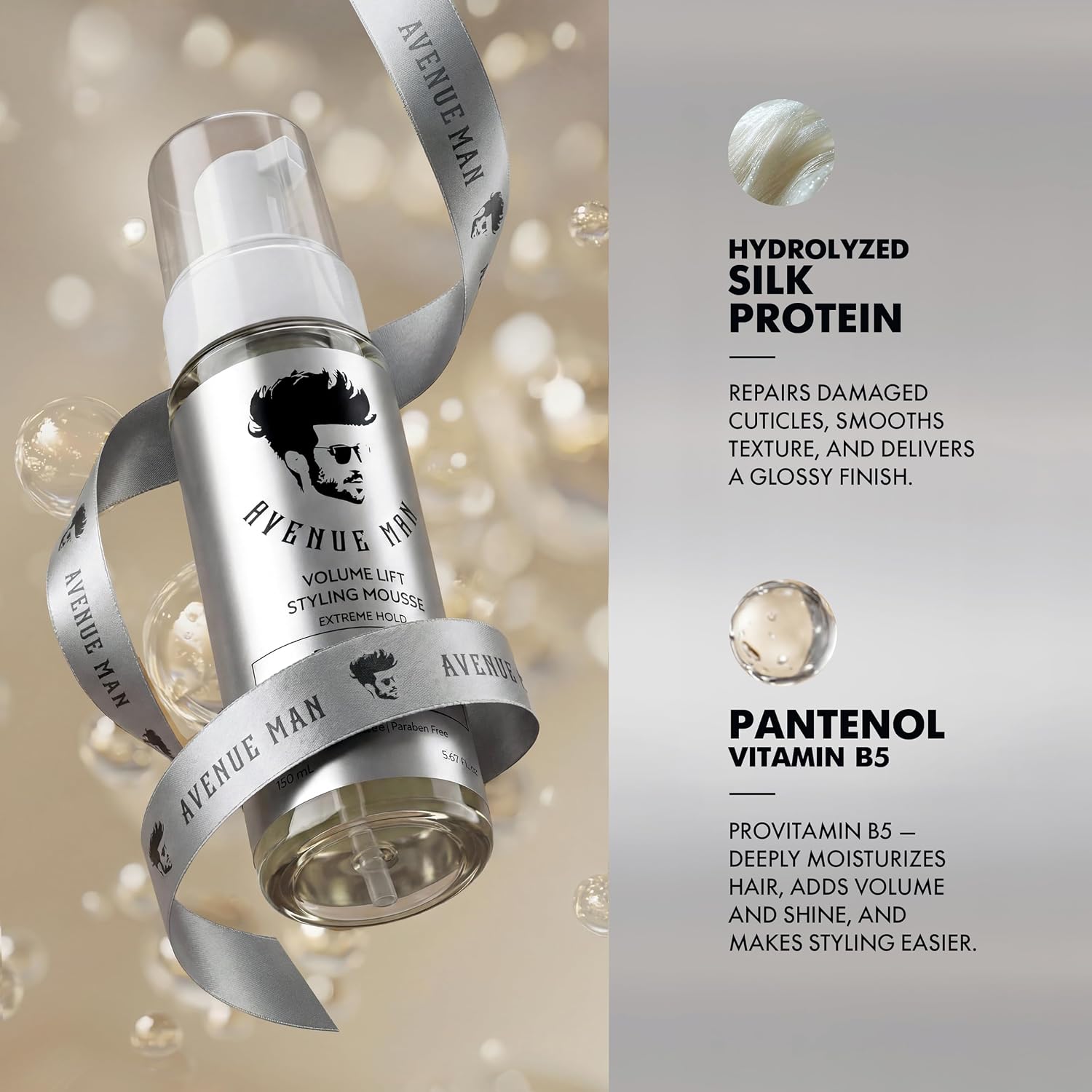 Avenue Man Volume Lift Styling Mousse Extreme Hold